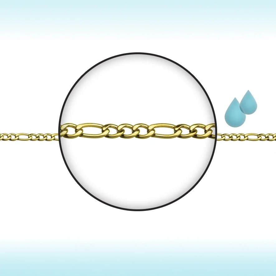 Resilient Waterproof Jewelry-Small Figaro Gold