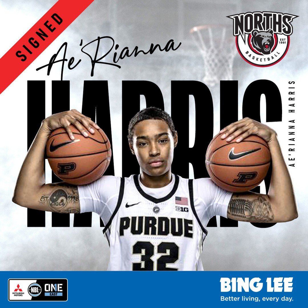 NBL1 WOMEN PLAYER SIGNING | AE'RIANNA HARRIS ✍️
 
The Bing Lee Norths Bears are elated to introduce the newest addition to our 2024 NBL1 Women&rsquo;s roster, Ae'Rianna Harris.
 
Standing at 6 ft 1, Ae'Rianna, a dynamic forward/centre, has joined the