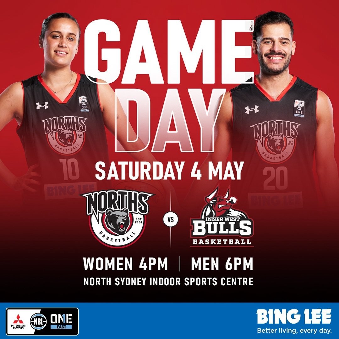 GAME DAY 🐻

🏀 Bing Lee Norths Bears v Inner West Bulls
⏰ Women 4pm | Men 6pm
📅 Saturday, May 4
📍 North Sydney Indoor Sports Centre
🎟️ Purchase tickets online, link in bio

For those who can&rsquo;t attend NBL1, you can catch all the action live 