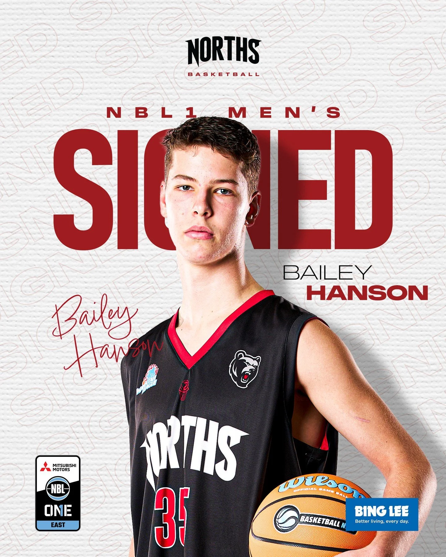 Un-Bail-ivable signing!!! 🤯🔥⁠
⁠
The Norths Bears are proud to welcome Norths junior Bailey Hanson to our NBL1 Men&rsquo;s program ✍️🔴⚫️⁠
⁠
Named Norths Male Player of the Year in 2025, Bailey has enjoyed a highly successful junior basketball caree