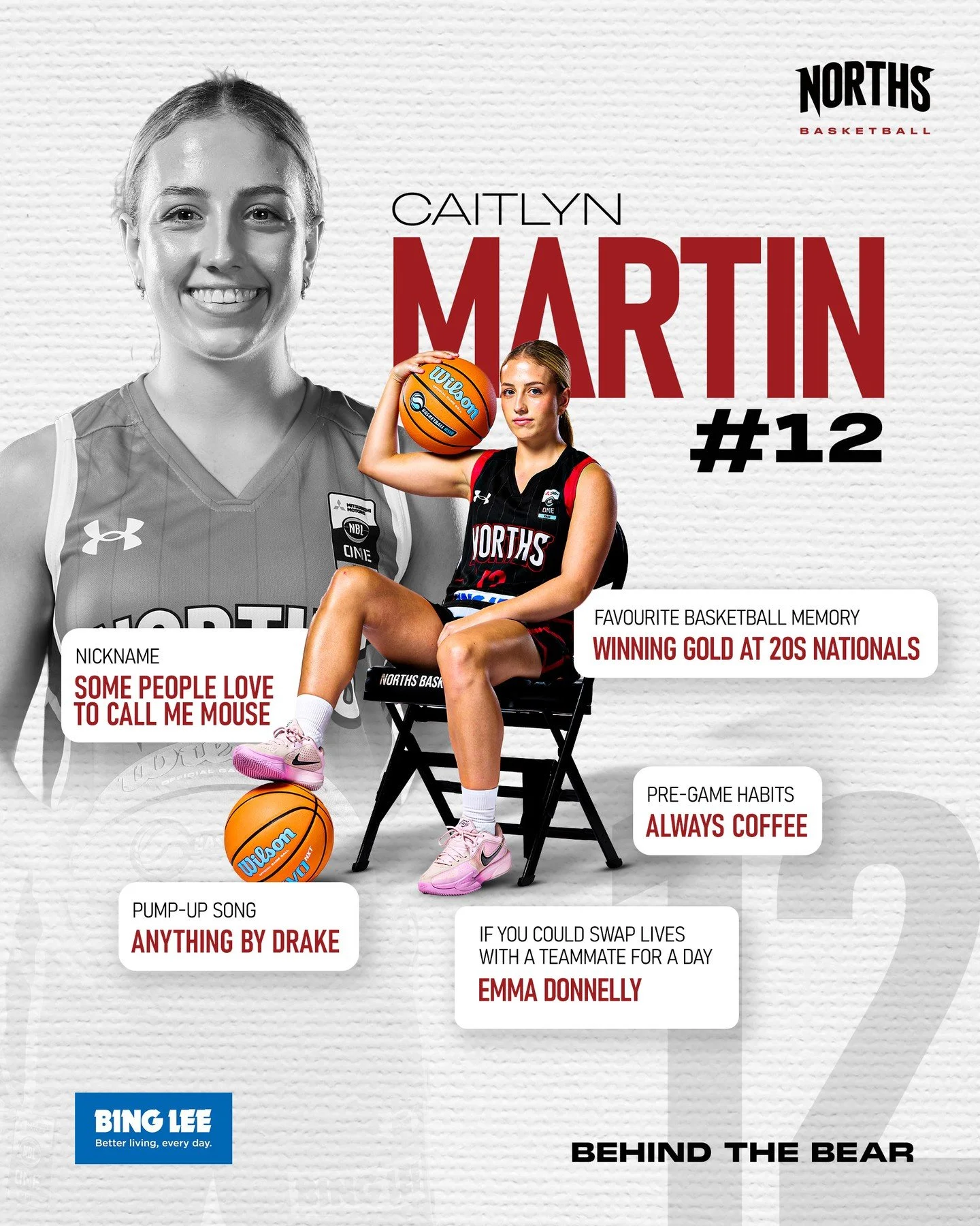 Behind the Bear 🐻 | Meet Caitlyn Martin⁠
⁠
We&rsquo;re kicking off our Behind the Bear series with the Smiling Assassin 😄⁠
⁠
Get to know one of our fave Bears as she answers some fun questions and gives fans a closer look beyond the court 🏀⁠
⁠
Thi