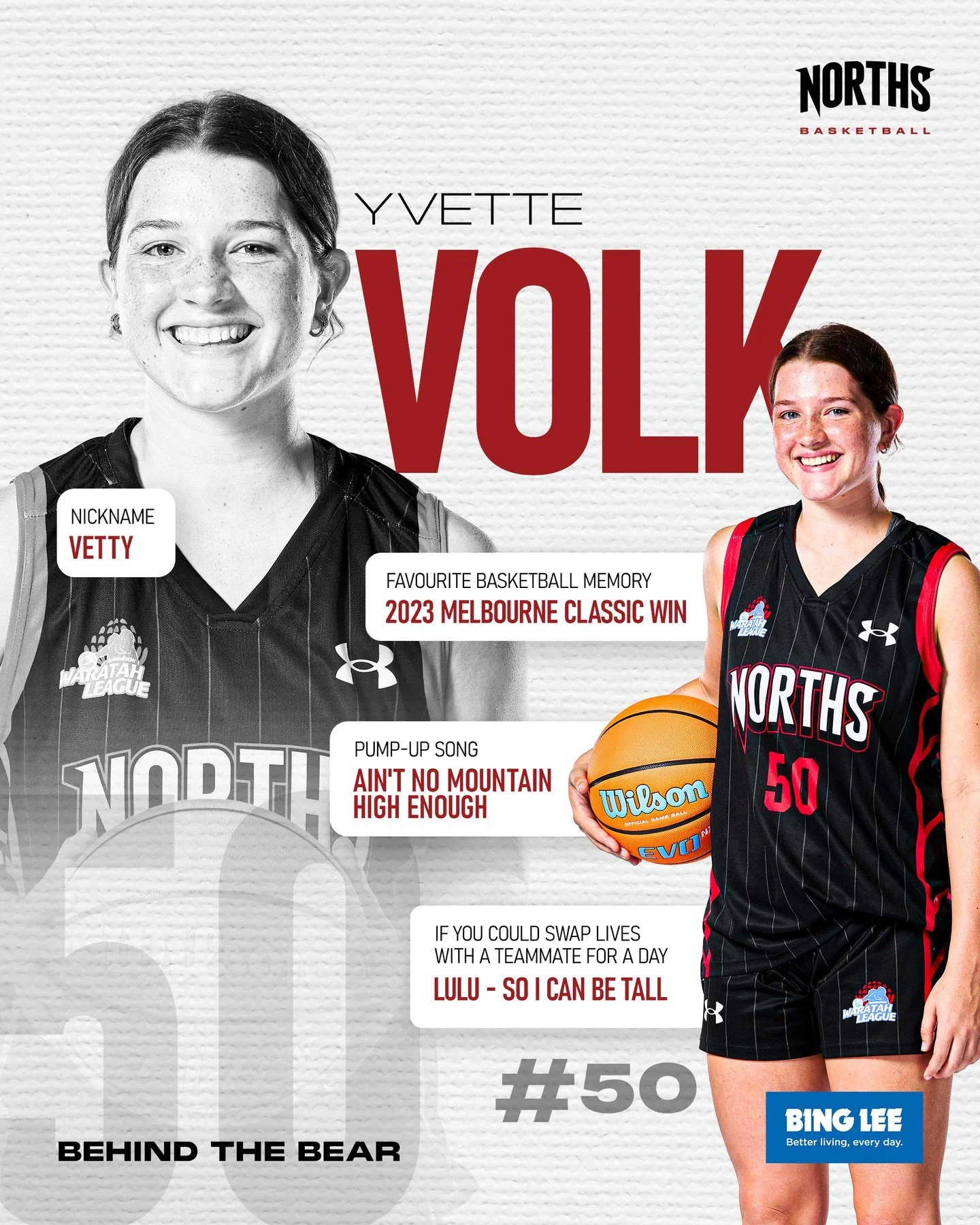 Behind the Bear 🐻 | Meet Yvette Volk⁠
⁠
Next up in our Behind the Bear series is Yvette Volk 👀⁠
Get to know one of our 2026 Bears as she answers some fun questions and gives fans a closer look beyond the court 🏀⁠
⁠
This is just the beginning! Stay