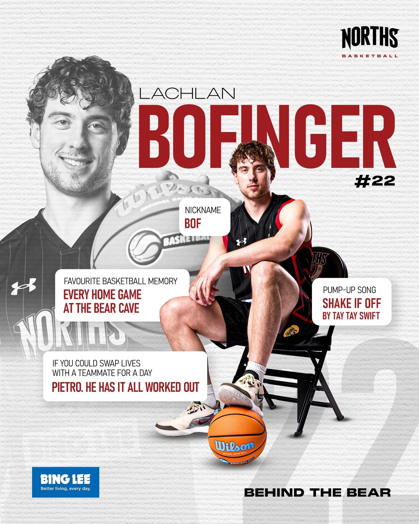 🐻 Behind the Bear | Meet Lachlan &ldquo;Bof&rdquo; Bofinger⁠
⁠
Next up in our Behind the Bear series is Bof 👀⁠
Get to know one of our 2026 Bears as he answers some fun questions and gives fans a closer look beyond the court 🏀⁠
⁠
This is just the b