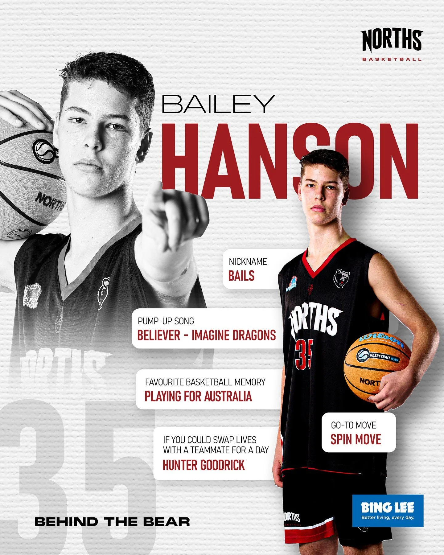 Behind the Bear 🐻 | Meet Bailey Hanson ⁠
⁠
You&rsquo;ve seen the hustle 👊 now it&rsquo;s time to get to know the name 👀⁠
⁠
Bailey Hanson is next up in our Behind the Bear series, giving you a closer look at one of our exciting young Bears 🏀⁠
⁠
Bi