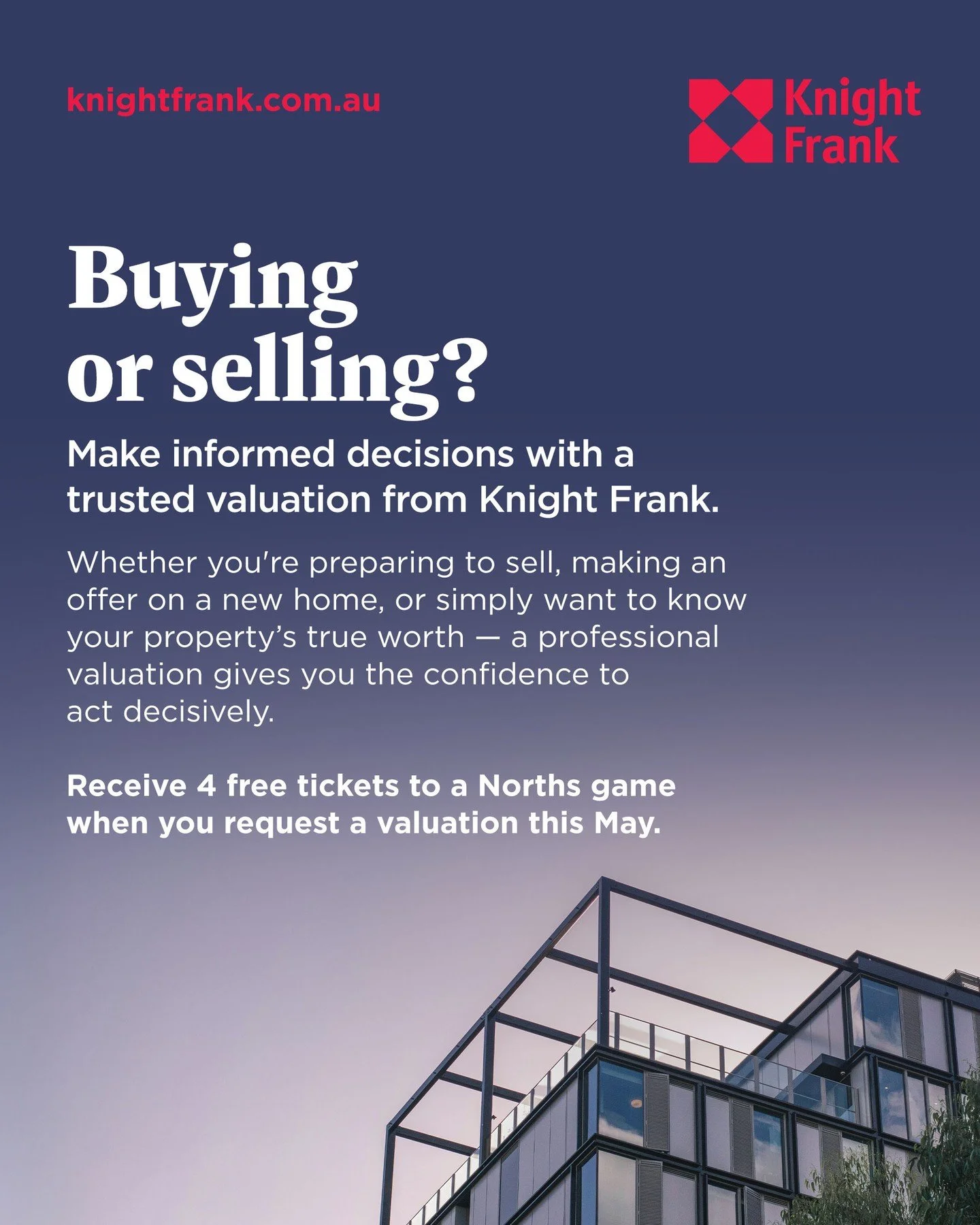 Selling the family home or after your first property investment? Maybe getting the finances sorted before the kids fly the nest? 🏠⁠
⁠
Our partners at Knight Frank have you covered and there's a little something extra in it for Bears fans this May.⁠
