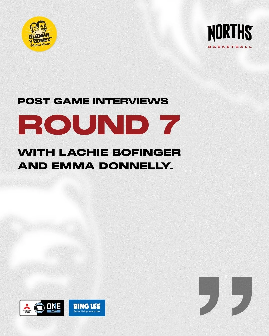 🎙️ Round 7 Post Game Interviews from @guzmanygomez Player Lounge are here! 

Lachie Bofinger and Emma Donnelly sat down after the final buzzer to reflect on the wins, the team's resilience, and what keeps this group ticking.