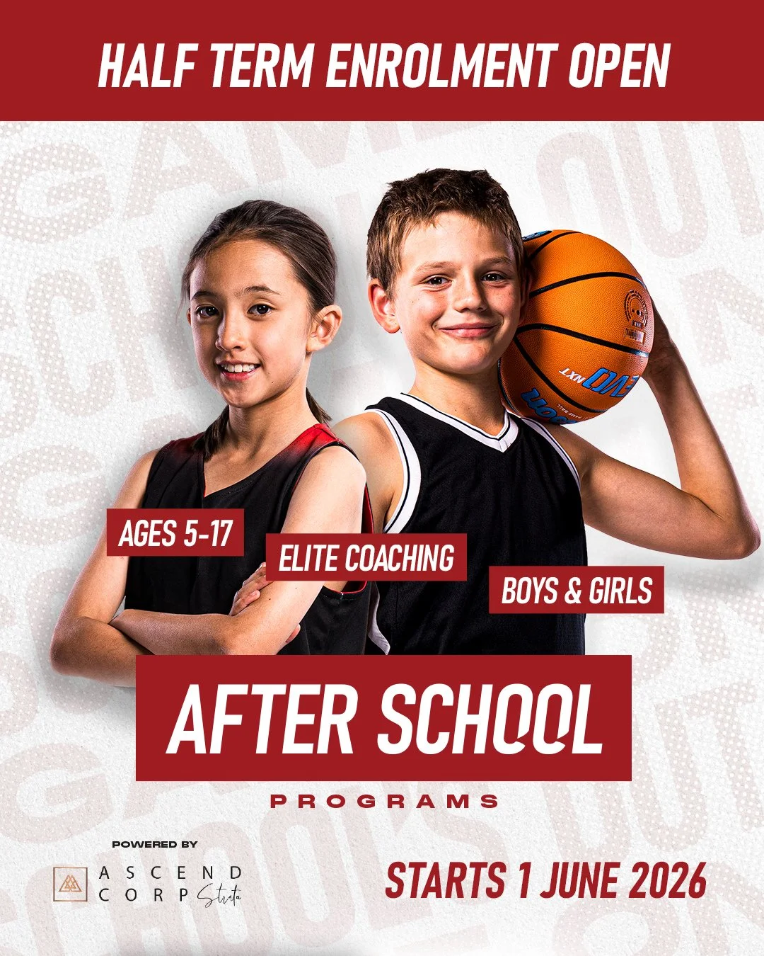 Half-Term Enrolments Are Open! 🏀⁠
⁠
Finish the term strong with our Afterschool Programs powered by @ascendcorp_strata⁠
⁠
Starting June 1, there are just 5 weeks left to level up your game, build confidence and keep developing with the Bears. With a