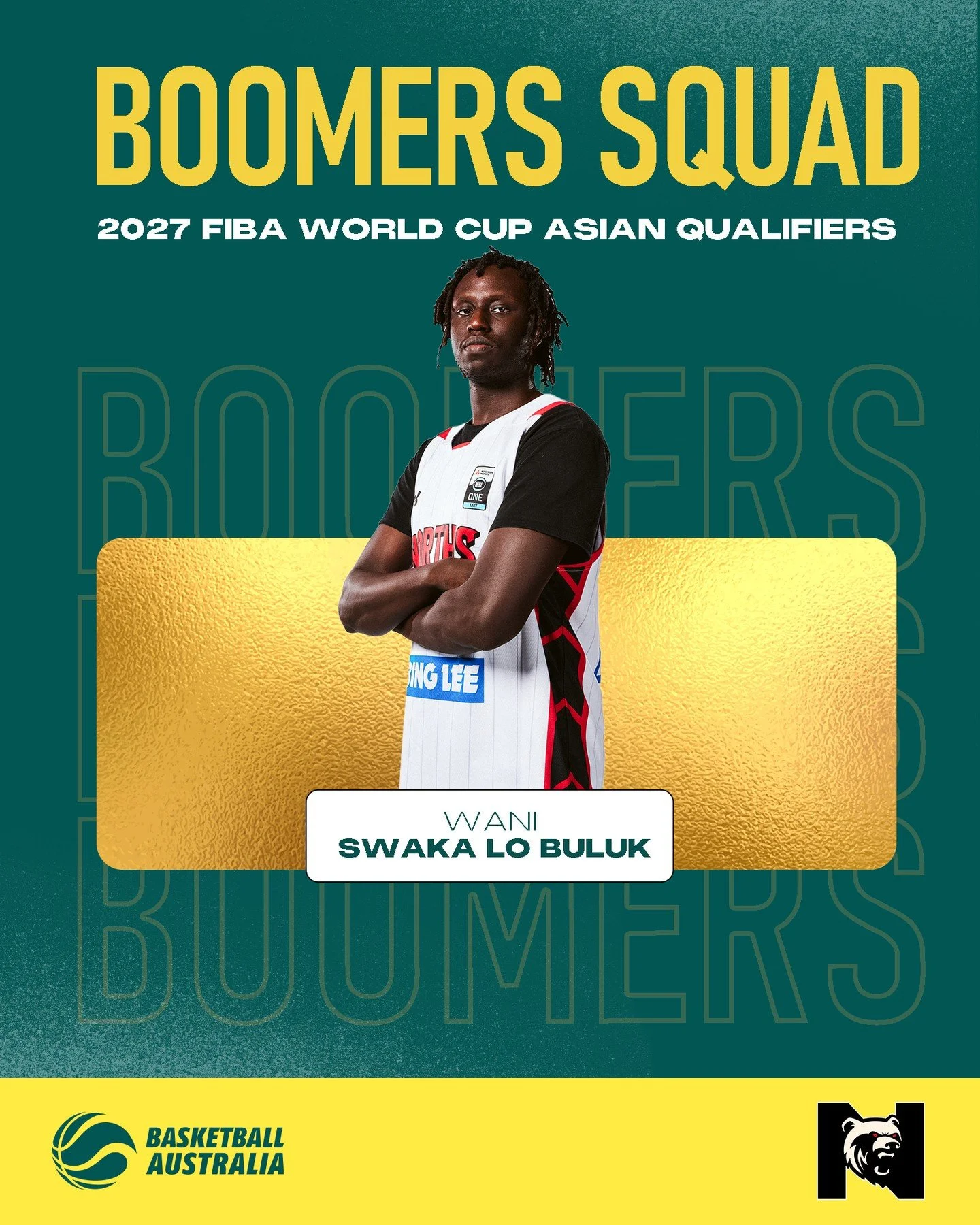 Congratulations to @waniswaka on his recent selection into the Boomers qualifying squad to compete at the 2027 FIBA World Cup Qualifiers! 🔒⁠
⁠
We are very proud and excited to watch Wani cook in green and gold! 💚💛⁠
⁠
📍 RAC Arena, Perth⁠
📅 Fri Ju