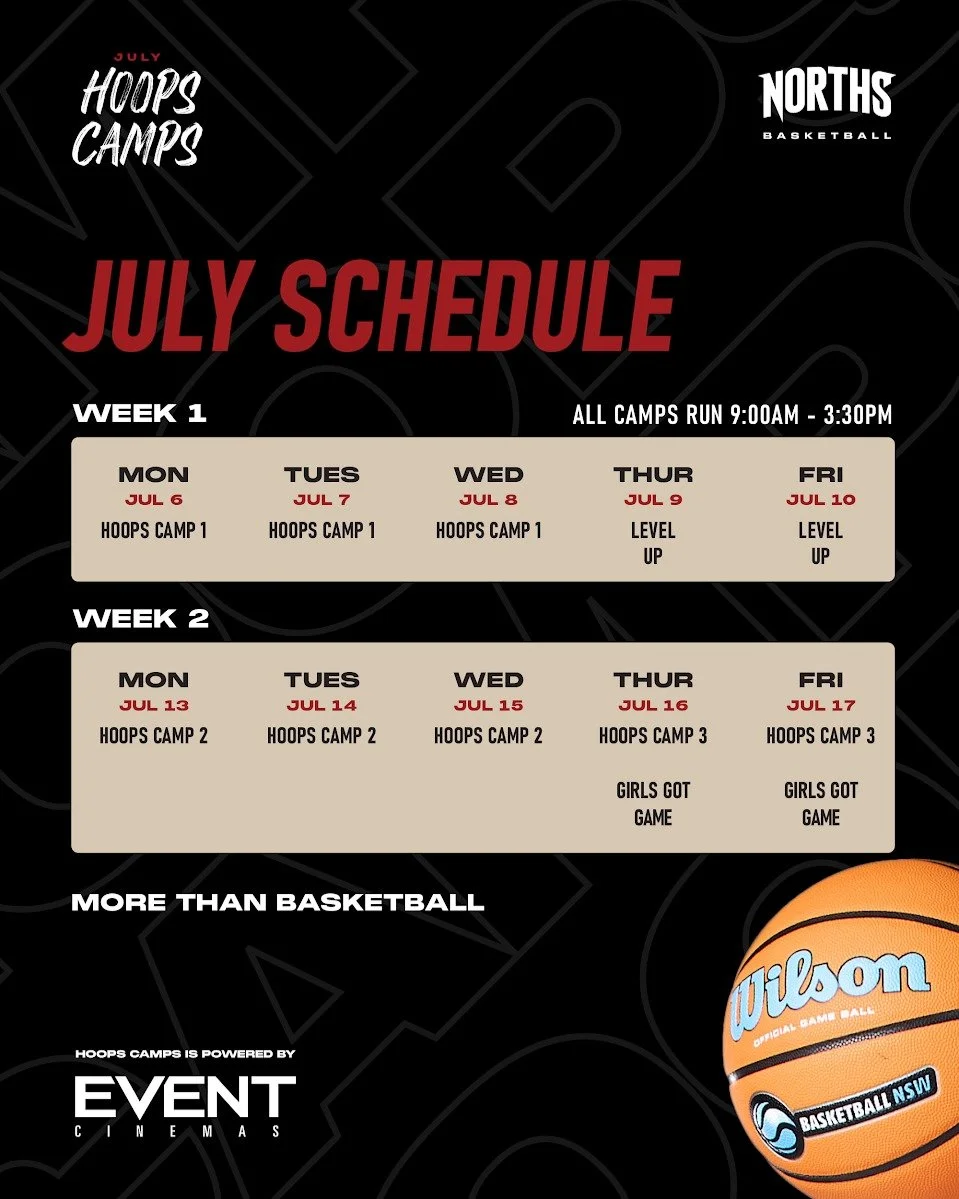 🏀 July Hoops Camps are back at The Cave! 🏀

It's more than basketball. It's about skills, confidence and a whole lot of fun! 

Clear the calendar, tell your friends and save the dates. Registrations are coming soon.

Powered by @event_cinemas