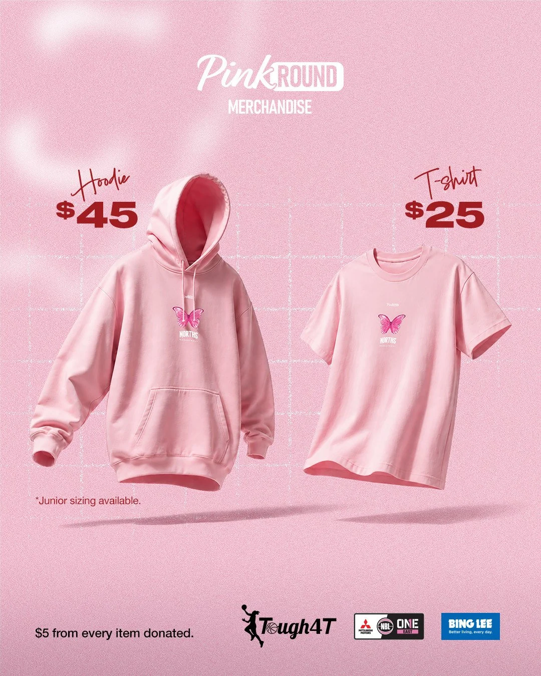 💗 PINK ROUND MERCH IS HERE 💗⁠
⁠
Show your support this Pink Round and help make a difference both on and off the court.⁠
⁠
Our limited-edition Pink Round merchandise is now available, with $5 from every item sold donated directly to our partner cha