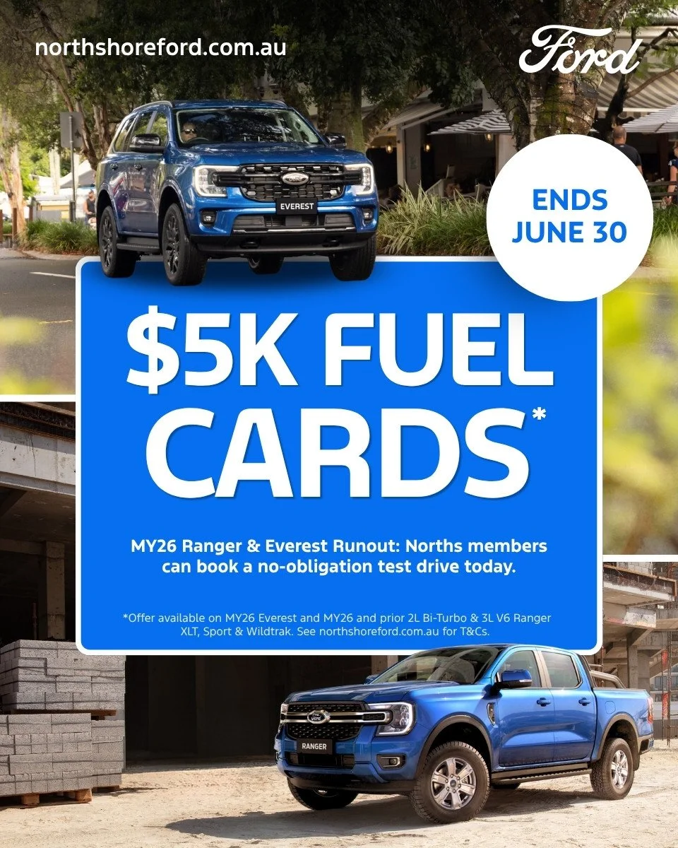 Been thinking it might be time for an upgrade?⁠
⁠
EOFY is a great time for Norths members to take a closer look at the MY26 Ford Ranger &amp; Everest Runout with our partners at @&zwnj;northshoreford.⁠
⁠
 Book a no-obligation test drive and explore c