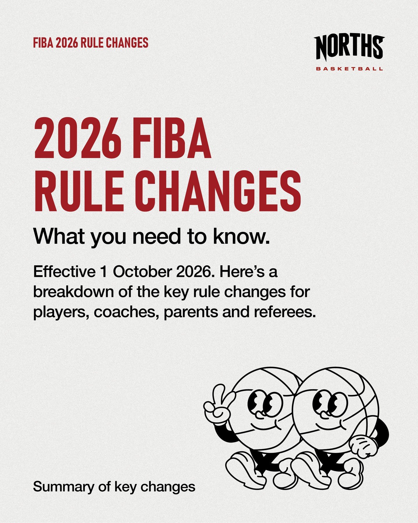 Basketball is changing from 1st October 2026⁠
⁠
The 2026 FIBA rule changes include some significant updates to how the game will be played and officiated, including the Act of Shooting, Technical Fouls, the introduction of the Disruptive Foul, Flagra