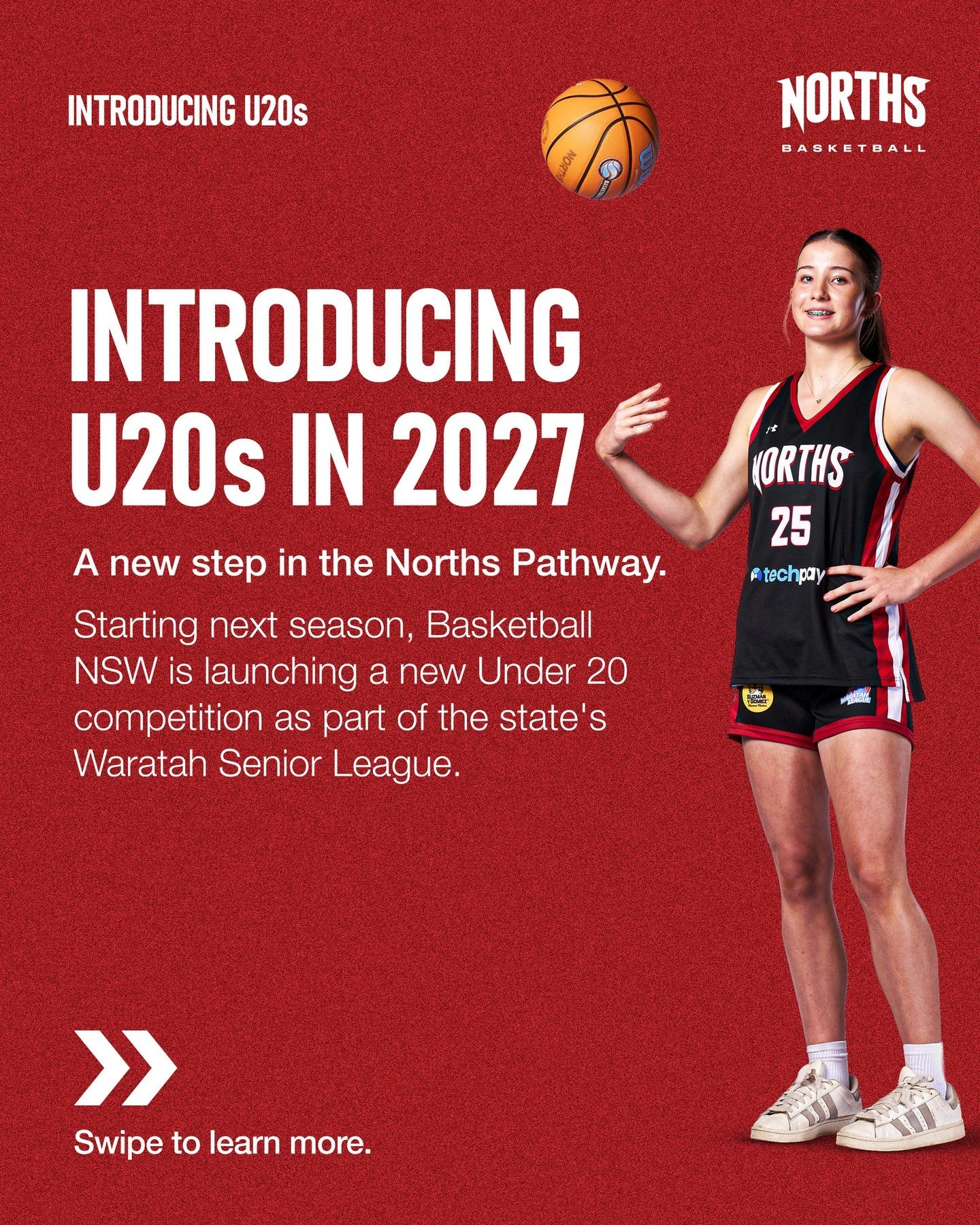 Introducing U20s in 2027 🏀⁠
⁠
From next season, Norths will field Men's and Women's teams in BNSW's Under 20 competition, the latest addition to the Waratah Senior League.⁠
⁠
The jump from U18s to open-age basketball is a big one. U20s will help bri