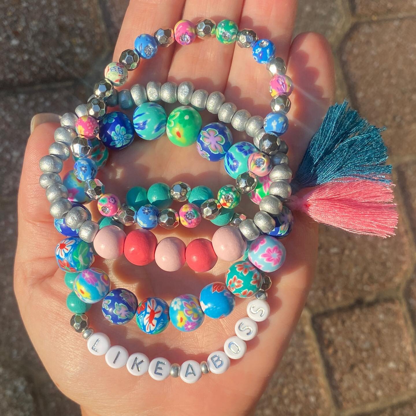 I shared a tagged story last week of this stacker set, but I&rsquo;m just realizing she never got her moment to ✨shine✨ on the feed! Stackers are still $5/bracelet, DM for requests.