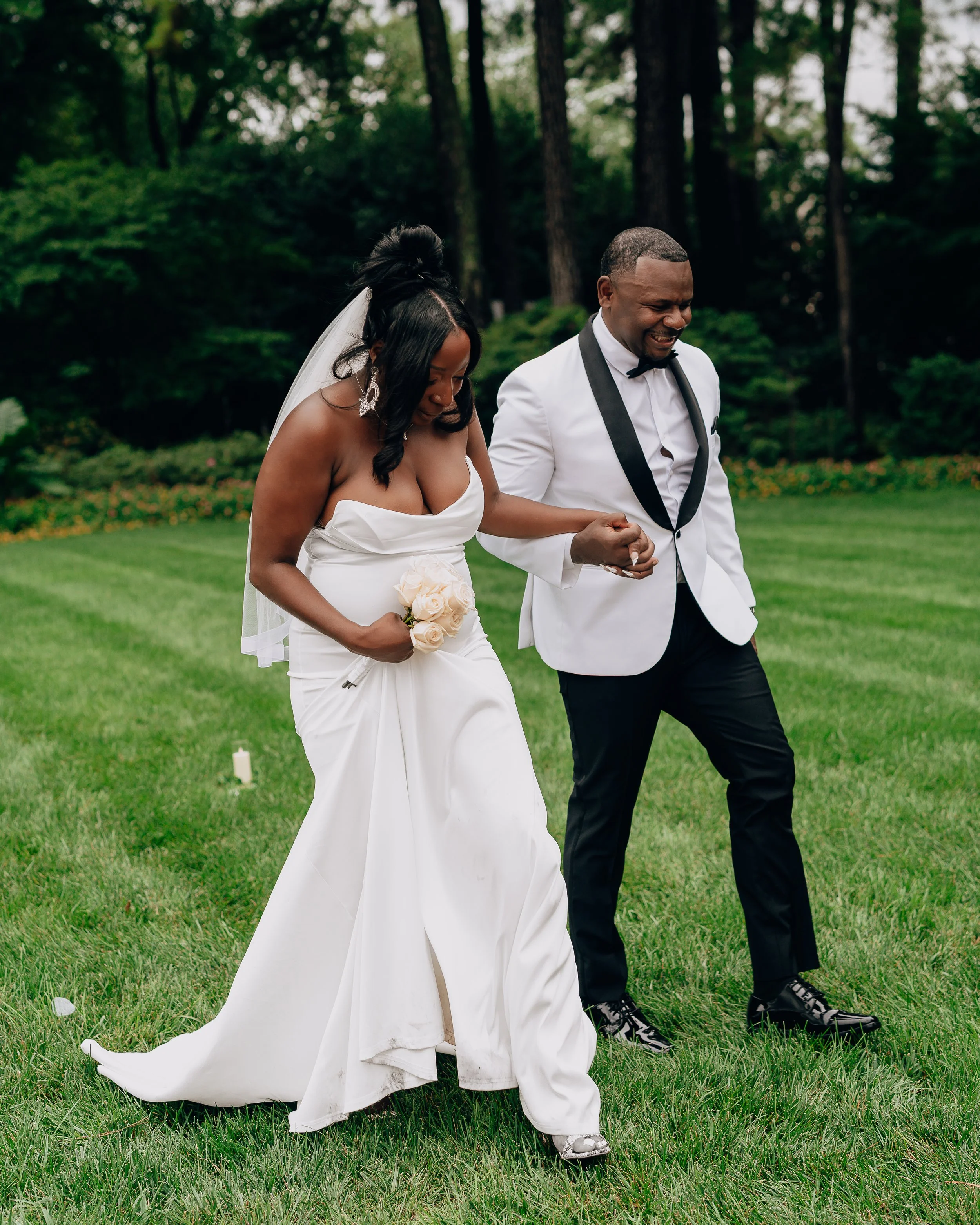 Editorial wedding portrait of Raleigh, NC wedding couple taken by a black photographer during an elopement downtown Raleigh.. vonteshotit