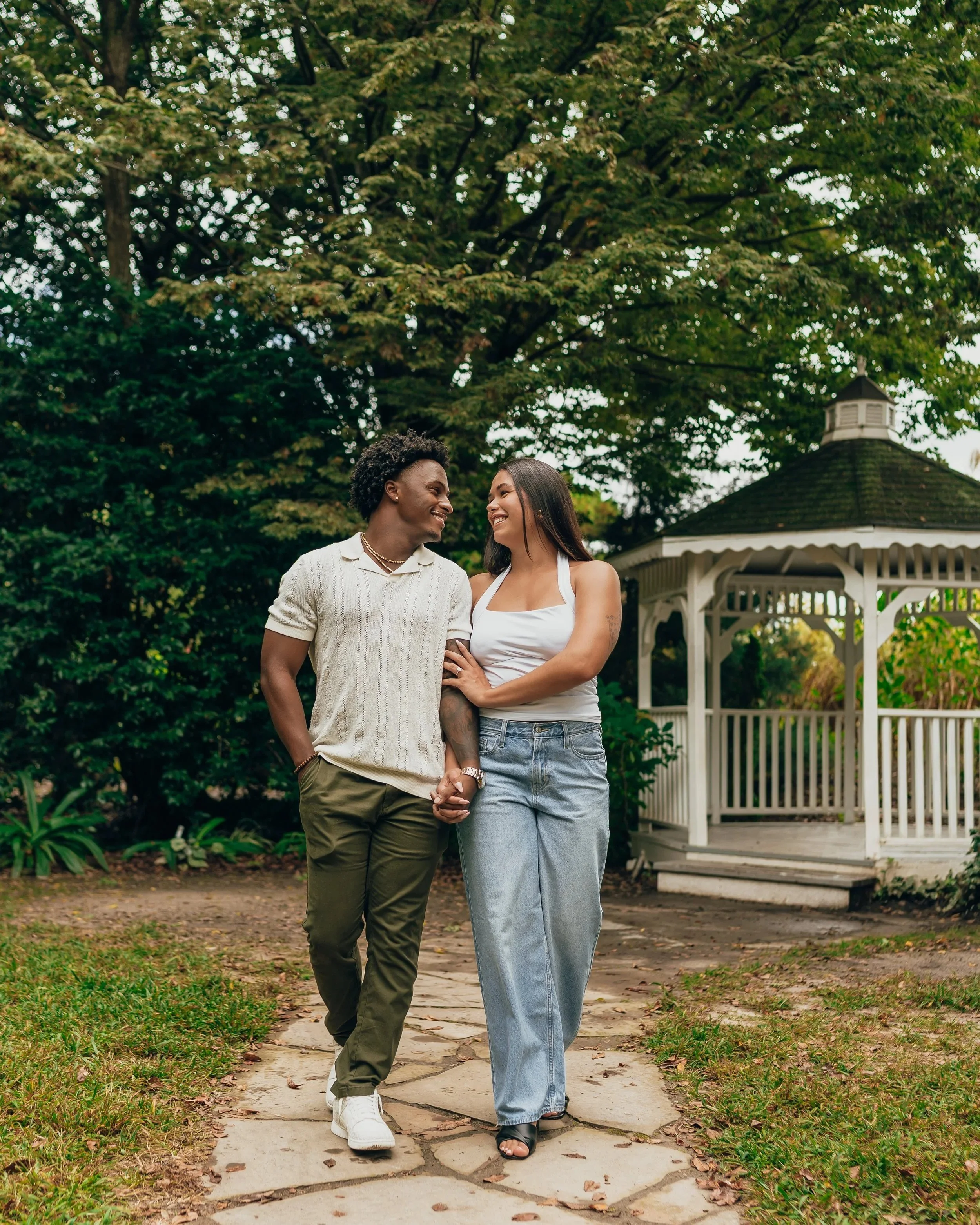 Editorial portrait of Raleigh, NC wedding couple taken by a black photographer during an engagement session.
