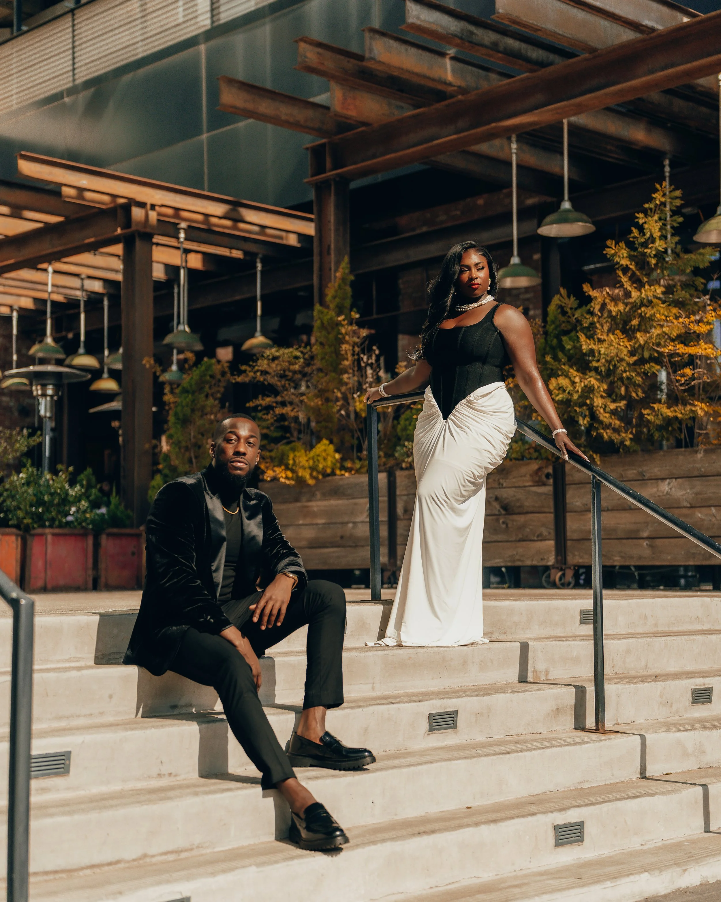 Editorial portrait of Raleigh, NC couple taken by a black photographer. engagement session vonteshotit.