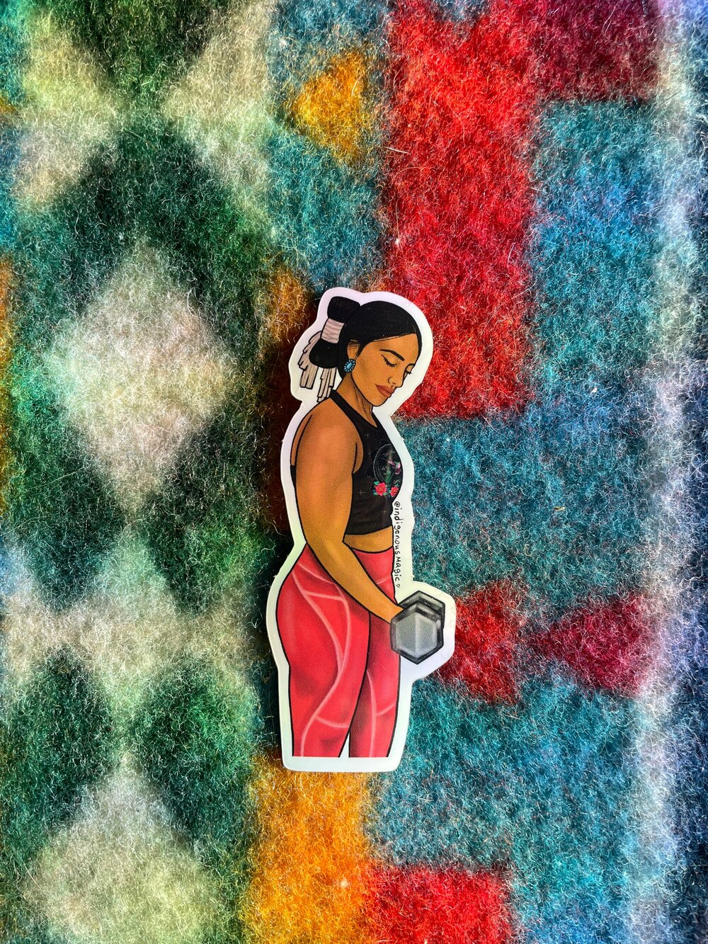 Upper Body Day-Aszdáán with Pink Leggings Sticker — Indigenous Magic
