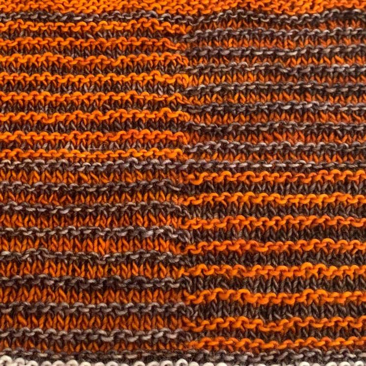 Shadow knit detail on Fibrefest Shawl pattern.