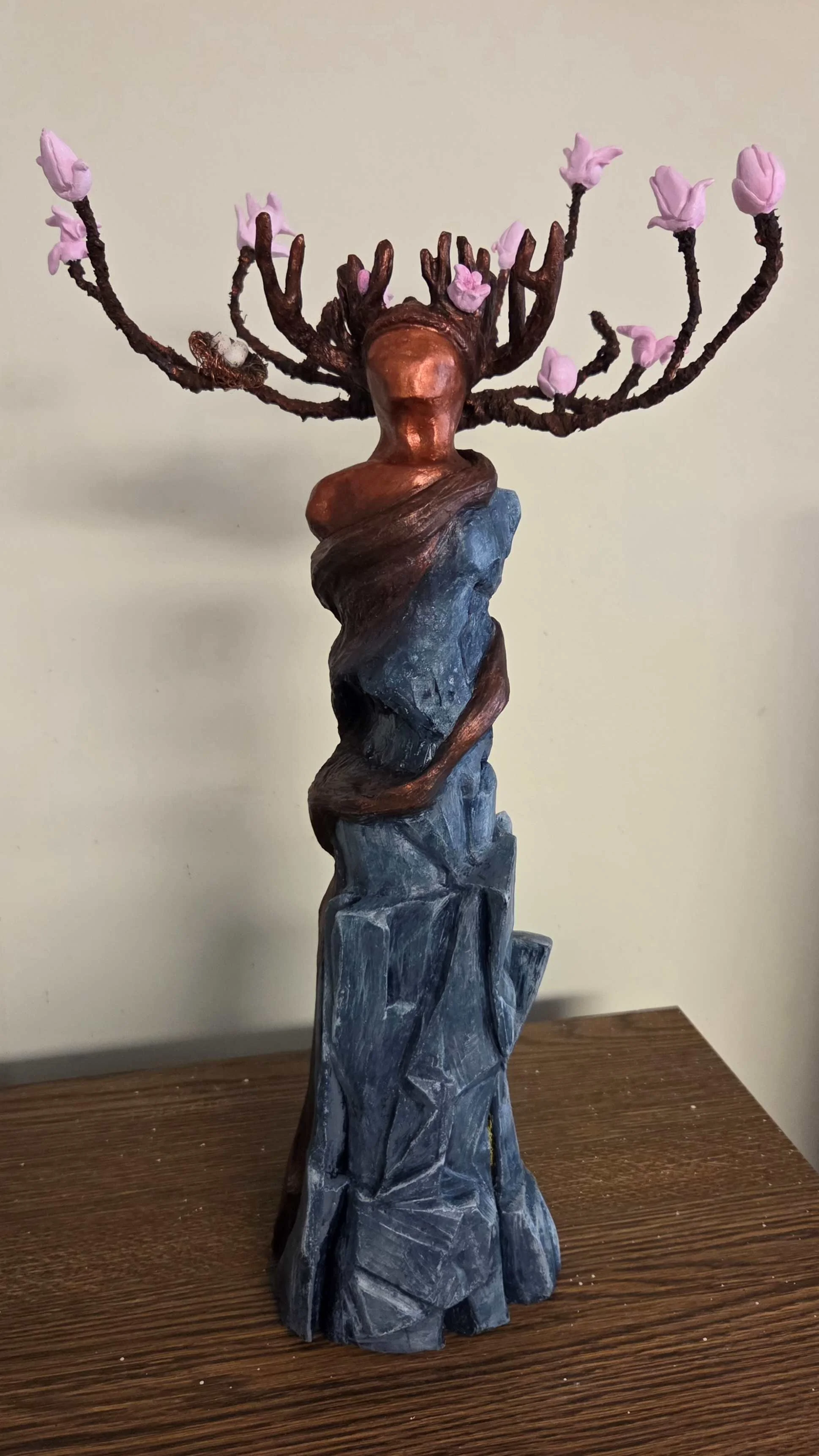 "Present"
Ceramic, mixed media, acrylic paint