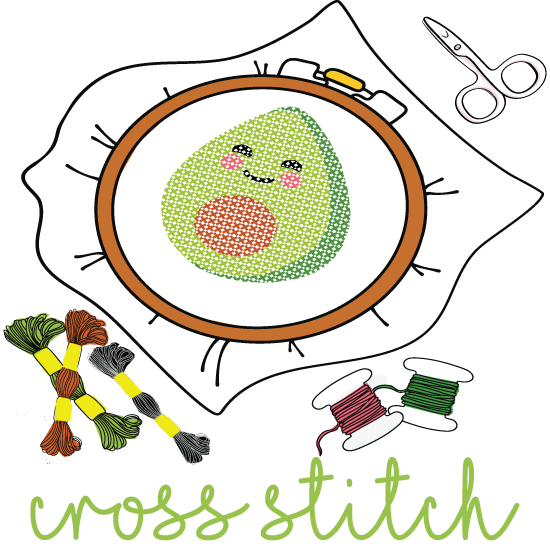 Avocado Mini Cross Stitch Kit — Arteria