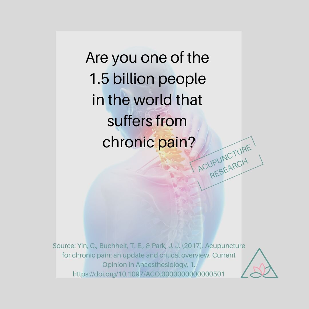 😫Do you suffer from chronic pain? 😫
You are not alone
🌏1.5 billion people worldwide are also suffering from chronic pain.🌏

This means that pain continues even after the initial injury has healed.

Acupuncture research has shown that acupuncture
