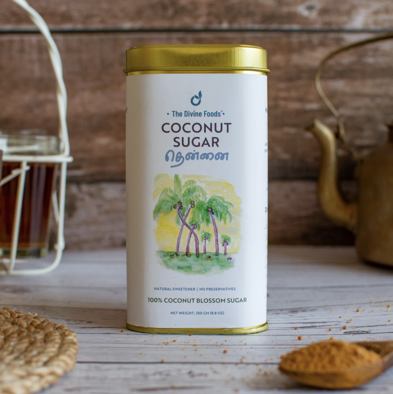 Coconut Sugar packaging for tin