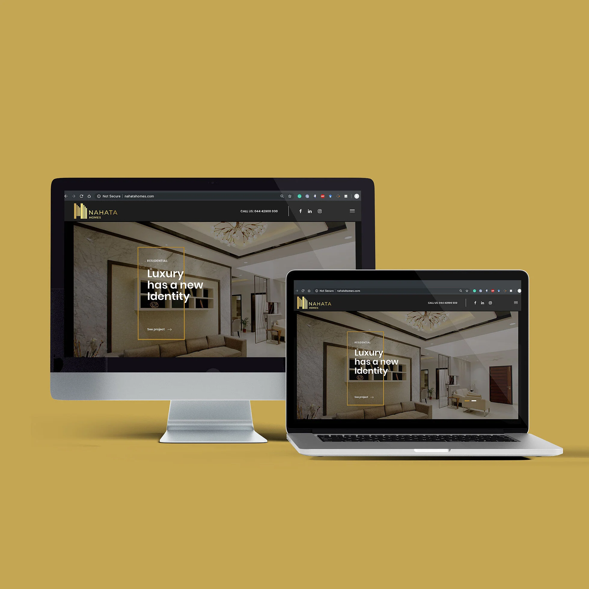 Website design and development for Nahata Homes