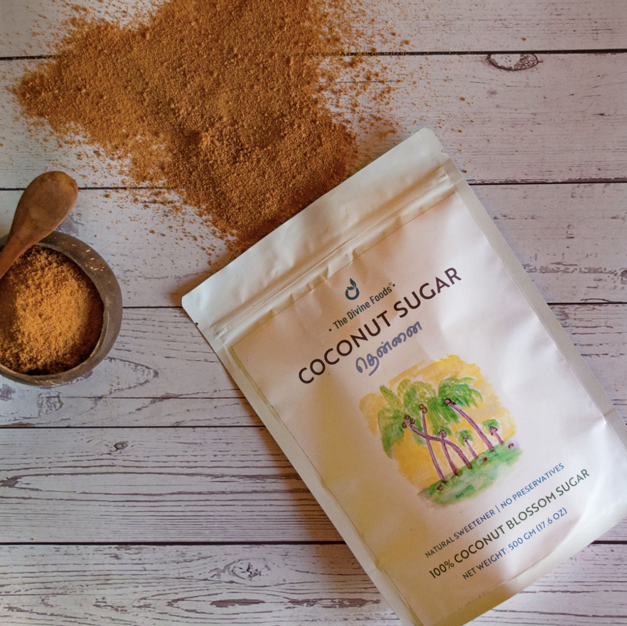 Sachet label for 500g of Coconut Sugar