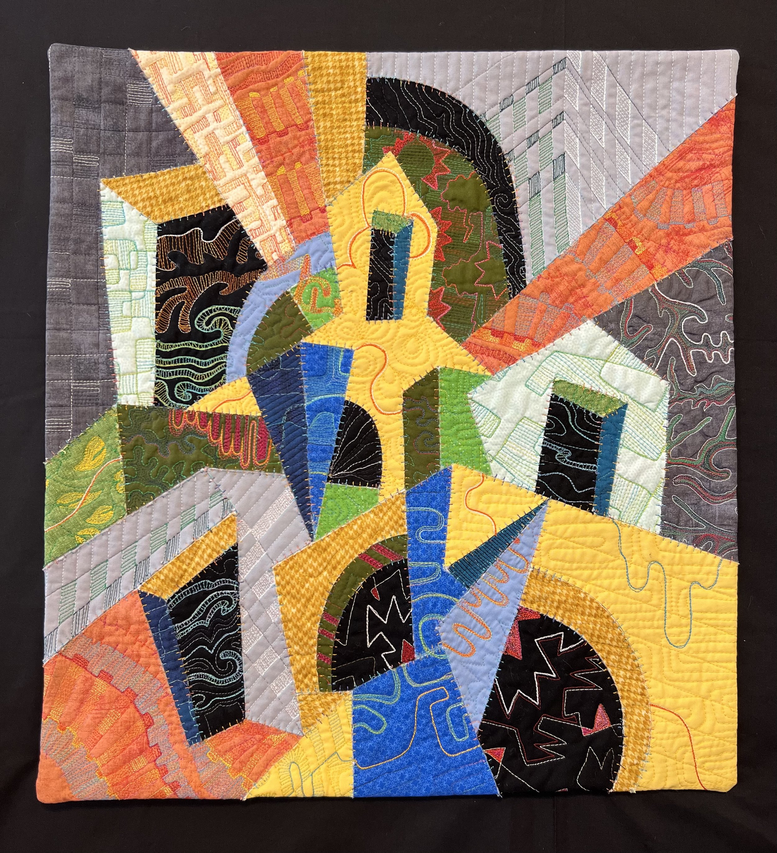 The Common Thread, 22"x20", Free-motion Quilted Textile, 2023 (SOLD)