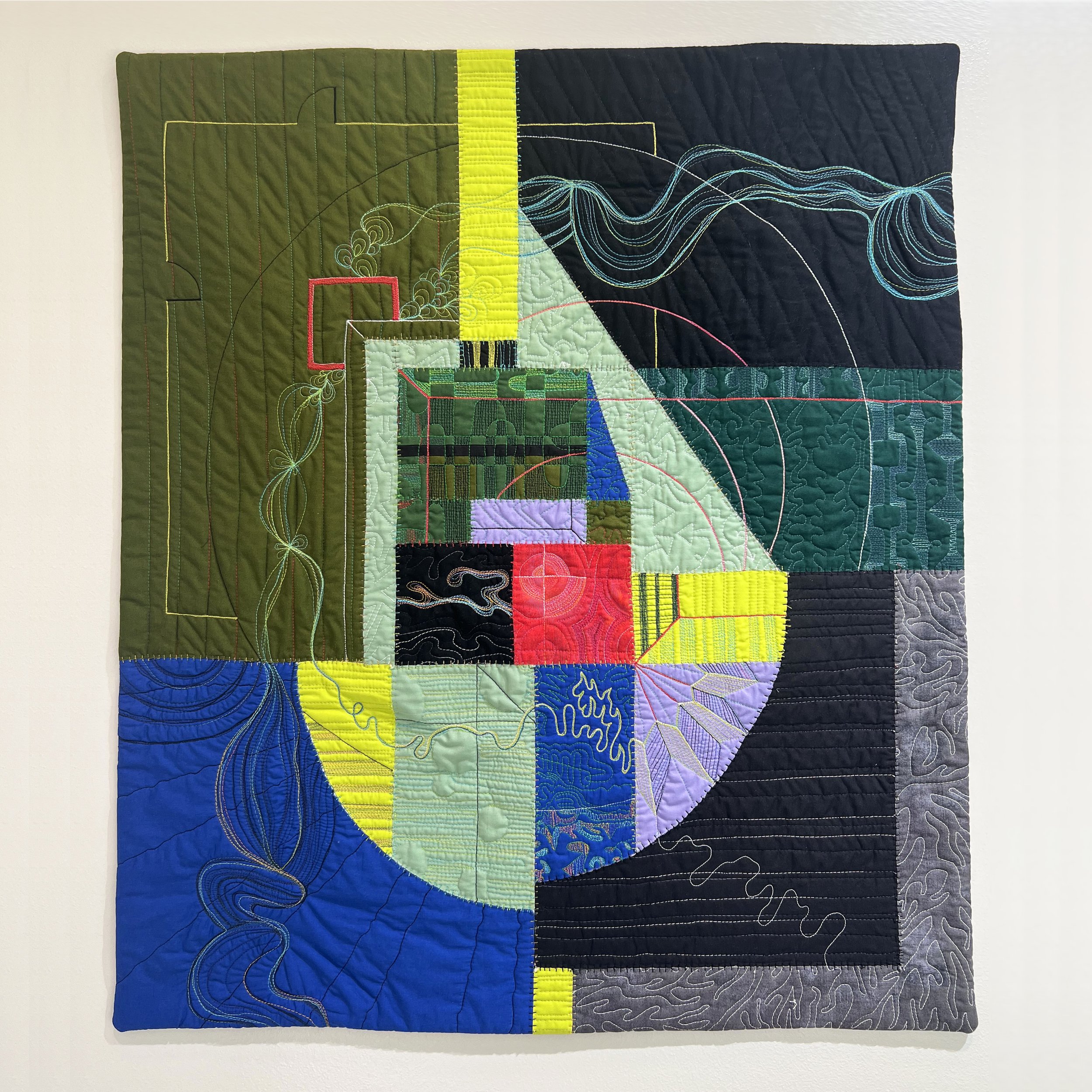 Breathing Room, 24"x30" Free-motion Quilted Textile, 2023, (SOLD)