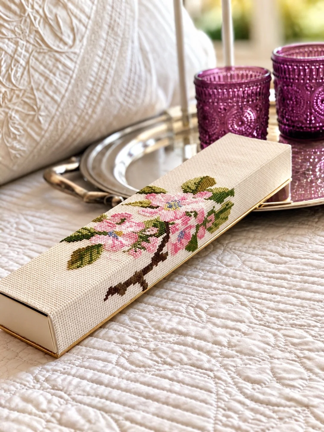 Jes - Vintage cross Stich Pink Roses