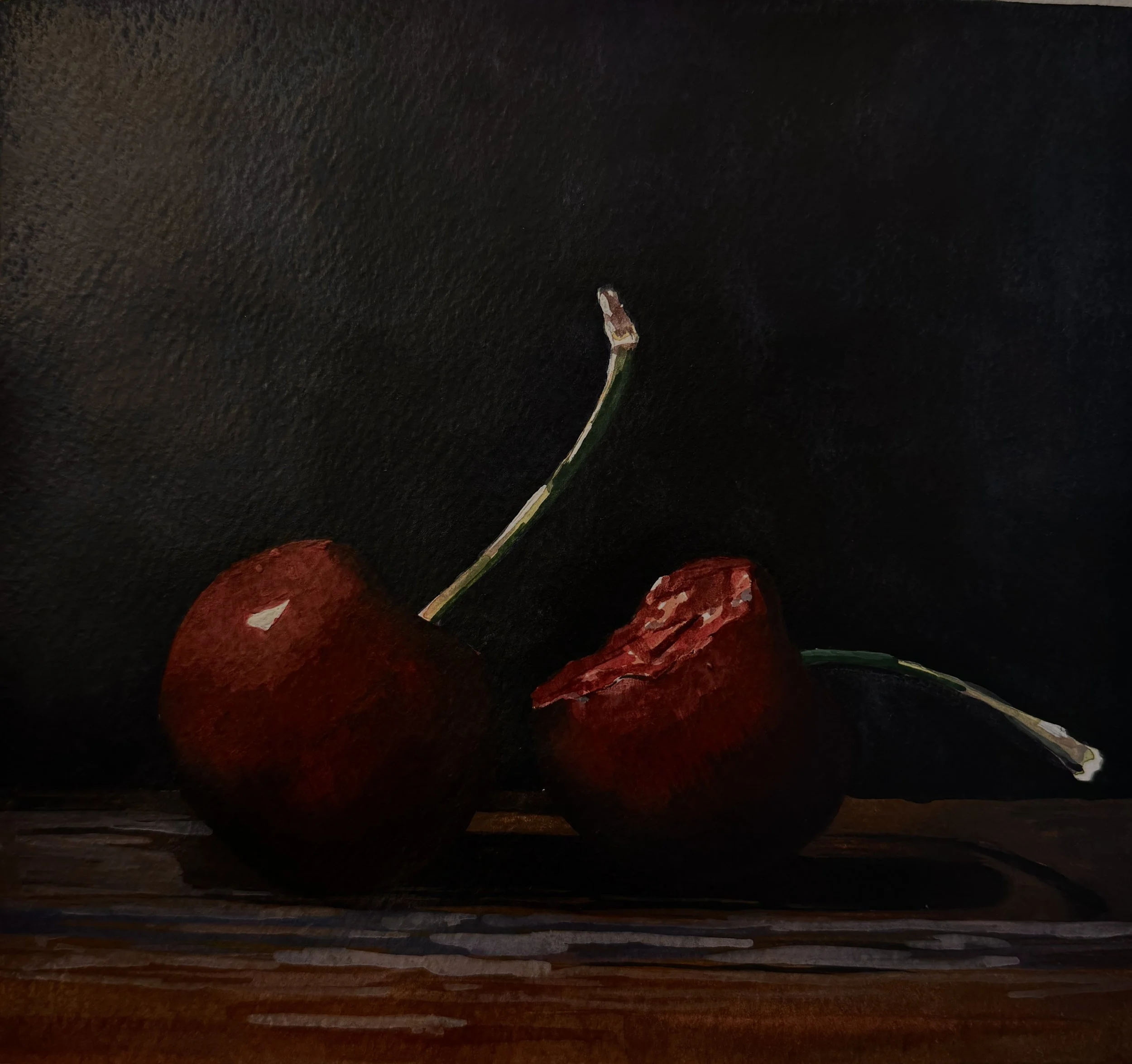 Midnight Snack Cherries, Tonal 10x10"