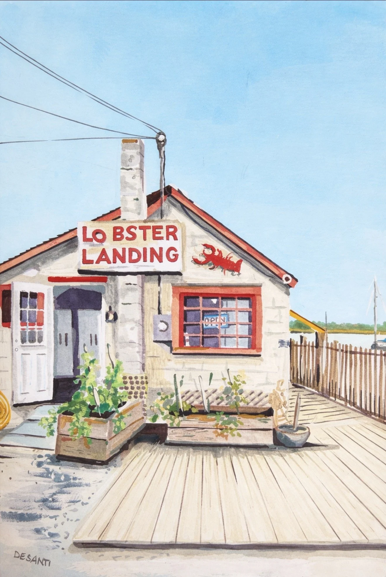 Lobster Landing 6x8" Gouache