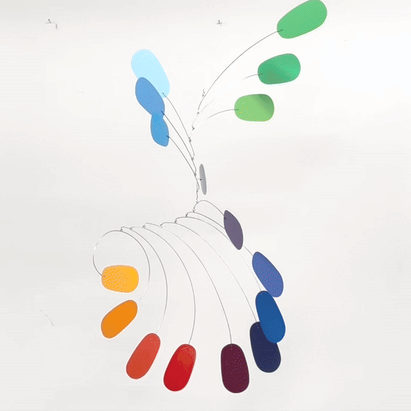 Pride:full, a large oversized rainbow-colored mobile by Mark Leary Designs