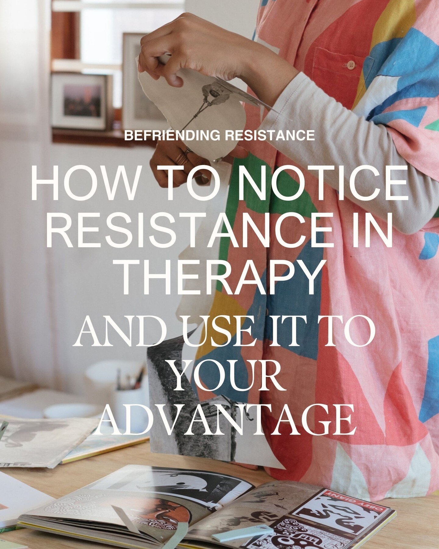 The best way to navigate resistance in therapy sessions?⁠
⁠
Name it. ⁠
⁠
Your resistance doesn't have to go away. In fact, it's actually welcomed.⁠
⁠
Resistance is a helpful protector that often shows up when therapy is going WELL. ⁠
⁠
Your resistanc