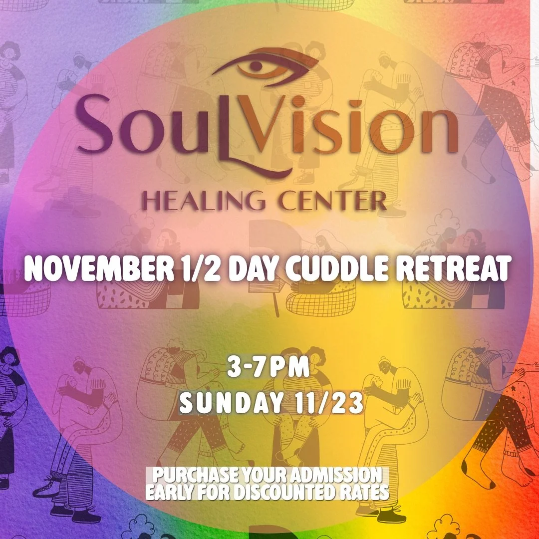 You don’t have to hold it all alone.
Join us for a Half-Day Cuddle Retreat — a gentle afternoon of connection, safety, and the healing power of human touch.
This Sat, Nov 23 • 3–7PM at Soul Vision Healing Center, you’ll