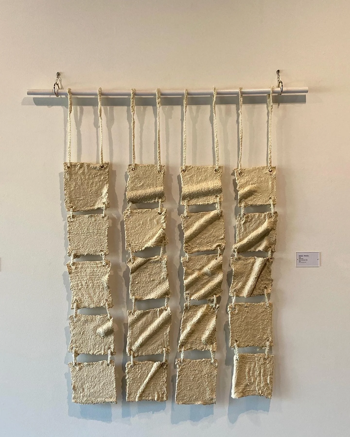 "Quilt" Yarn burn out panels, stoneware slip