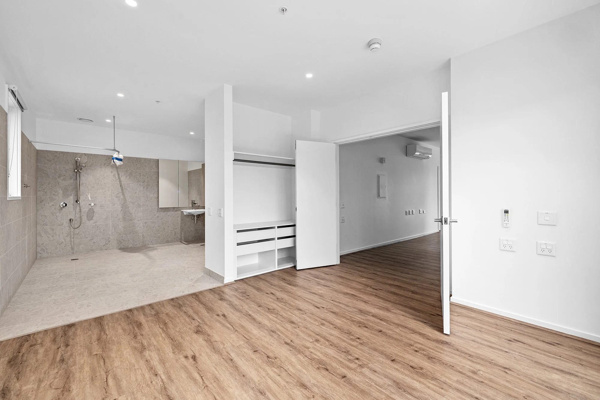  The accessible bedroom and ensuite bathroom at the Balmain and Co. Rosebud SDA 