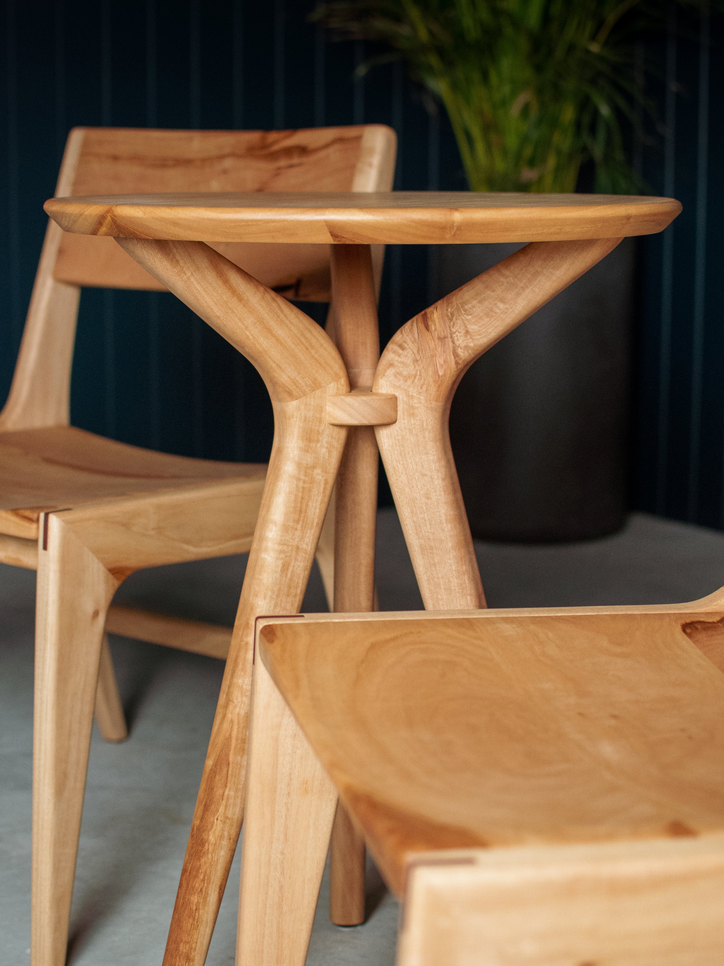 WA blackbutt Frenchman Bay chairs and side table