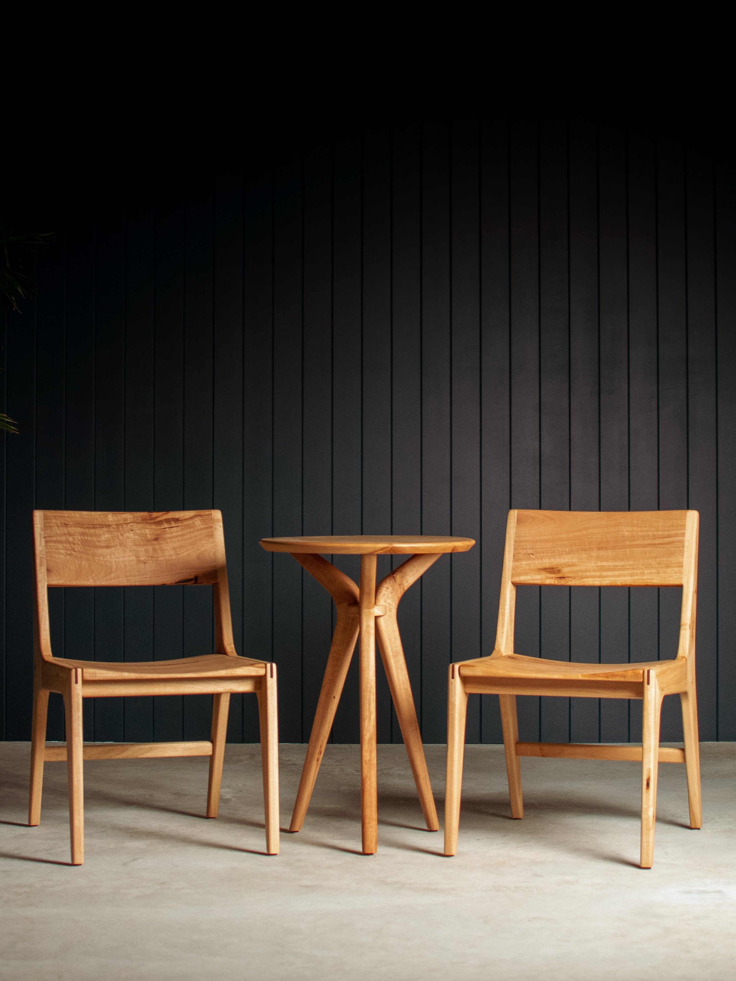 WA blackbutt Frenchman Bay chairs and side table