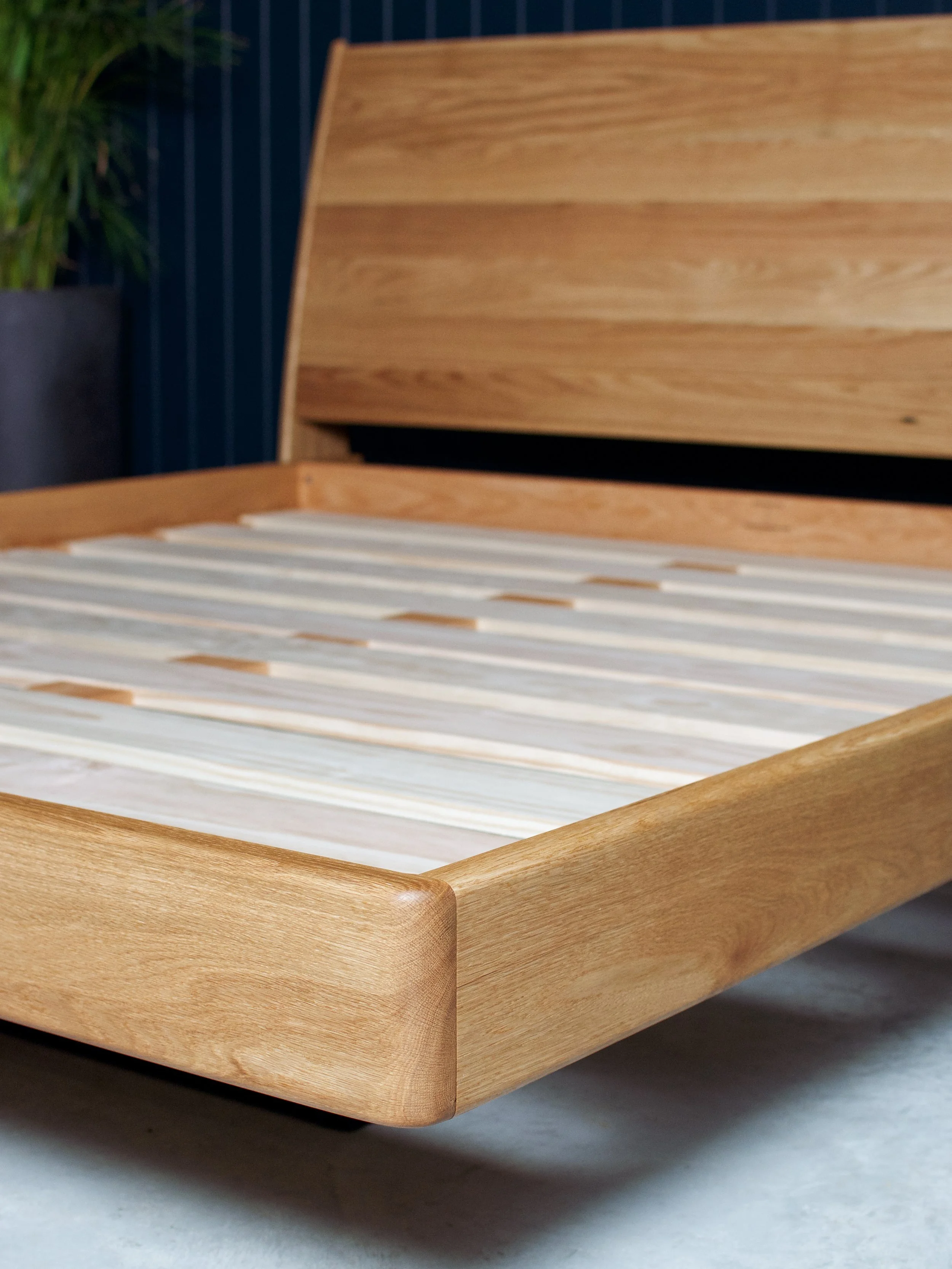 White oak floating bed
