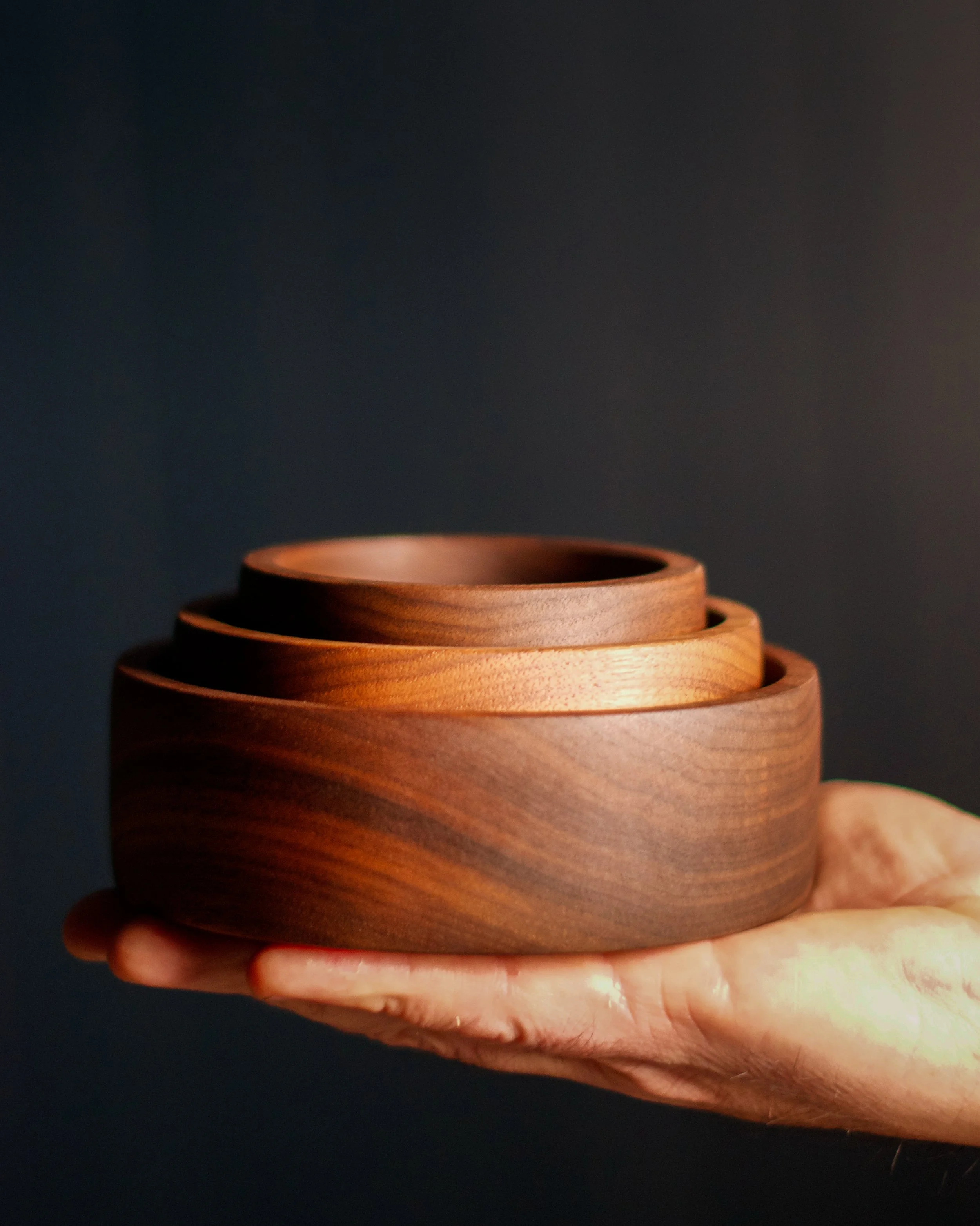 Black walnut nesting bowls