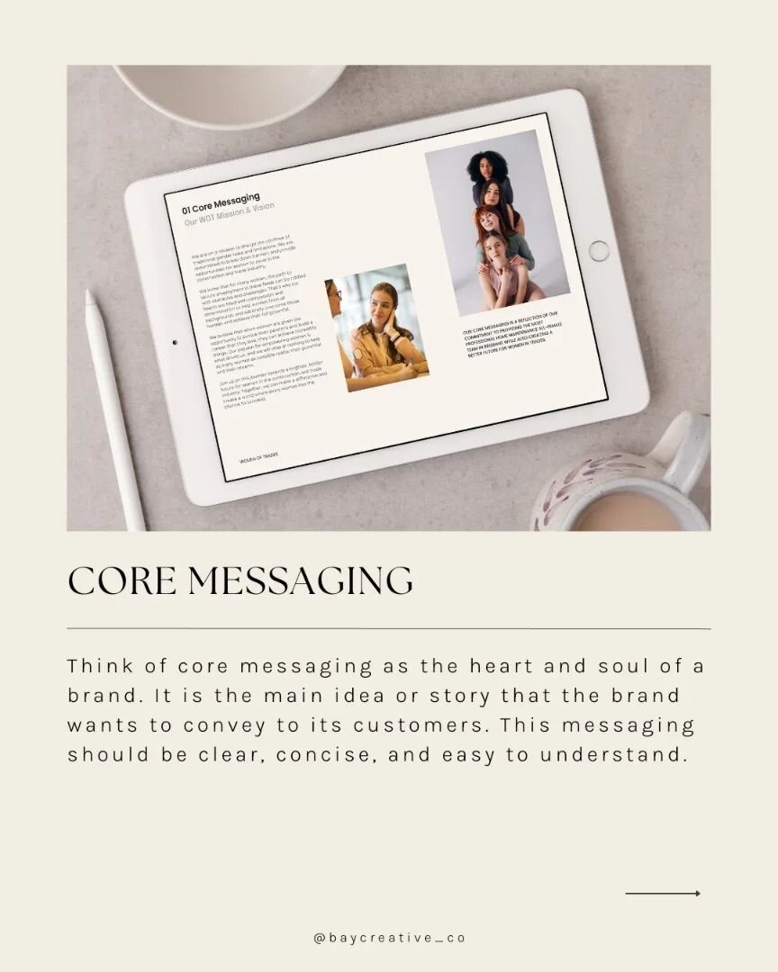 Think of core messaging as the heart and soul of a brand. It is the main idea or story that the brand wants to convey to its customers. This messaging should be clear, concise, and easy to understand 💕

To develop effective core messaging, companies