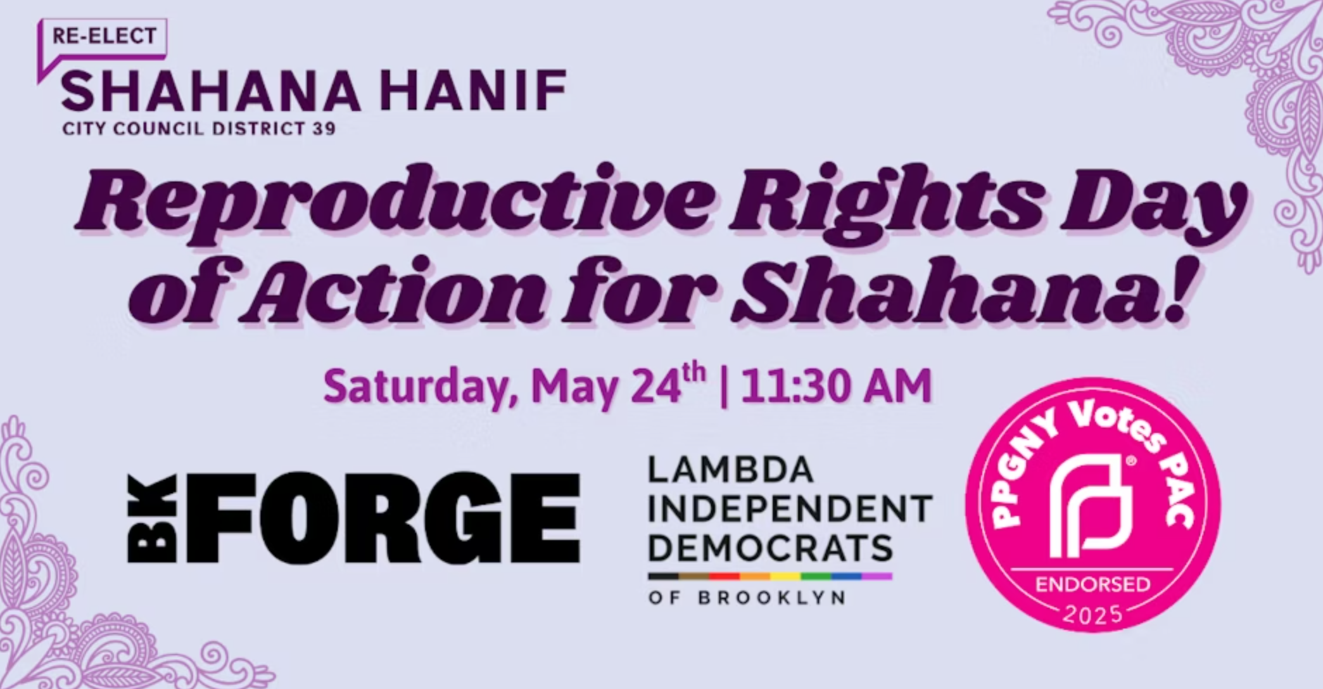 Reproductive Rights Day of Action for Shahana Hanif