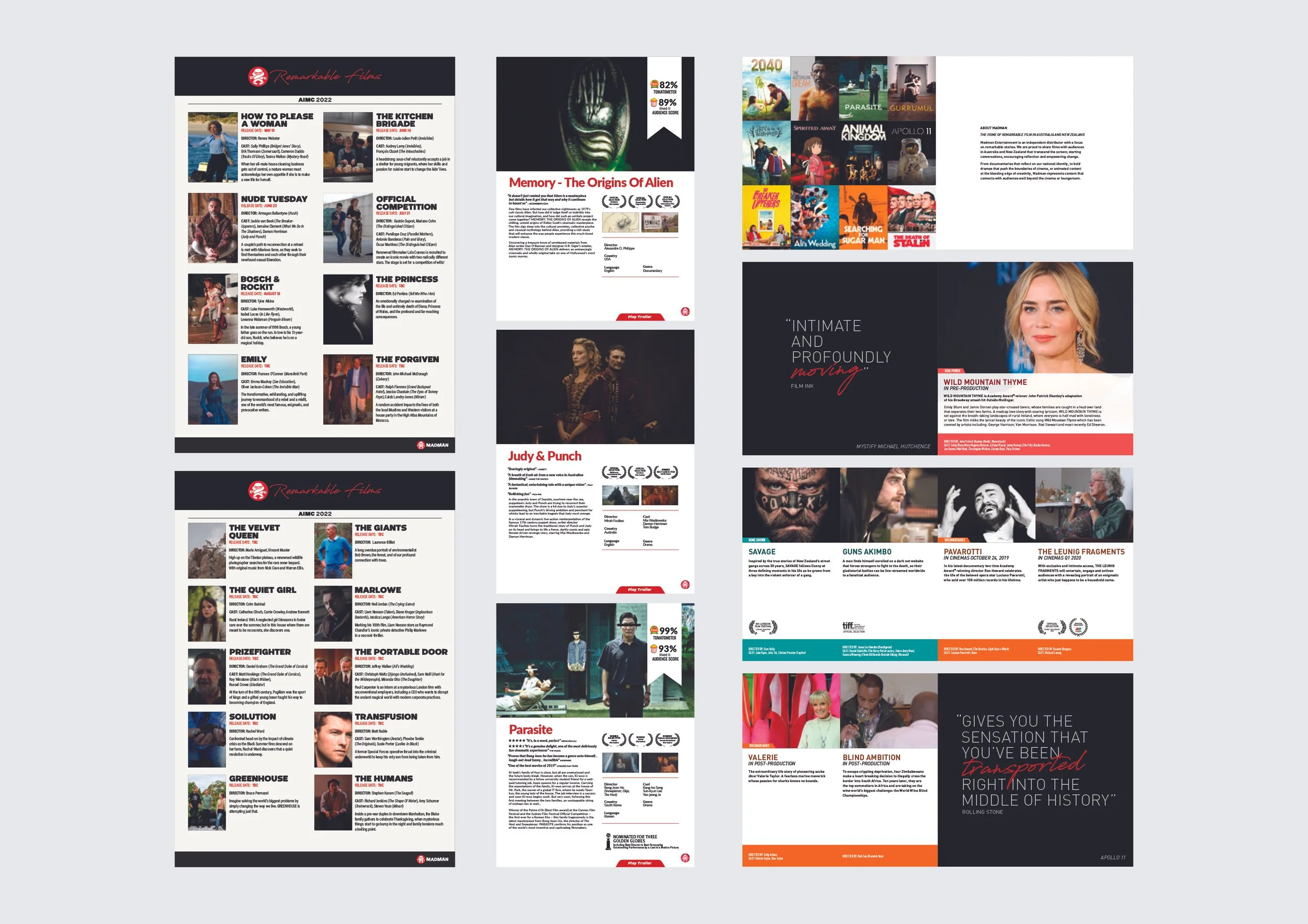 Marketing Collateral Content - Newsletters and brochures that were used for B2B communications relating to film aquisitions.