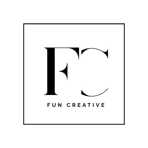 Logo with large stylized 'F' and 'C', and the words 'FUN CREATIVE' underneath, enclosed in a black border.