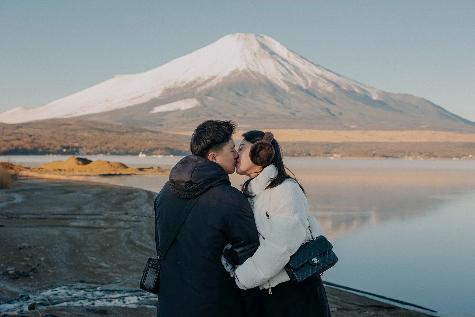 A Winter Proposal at Mount Fuji’s Swan Lake