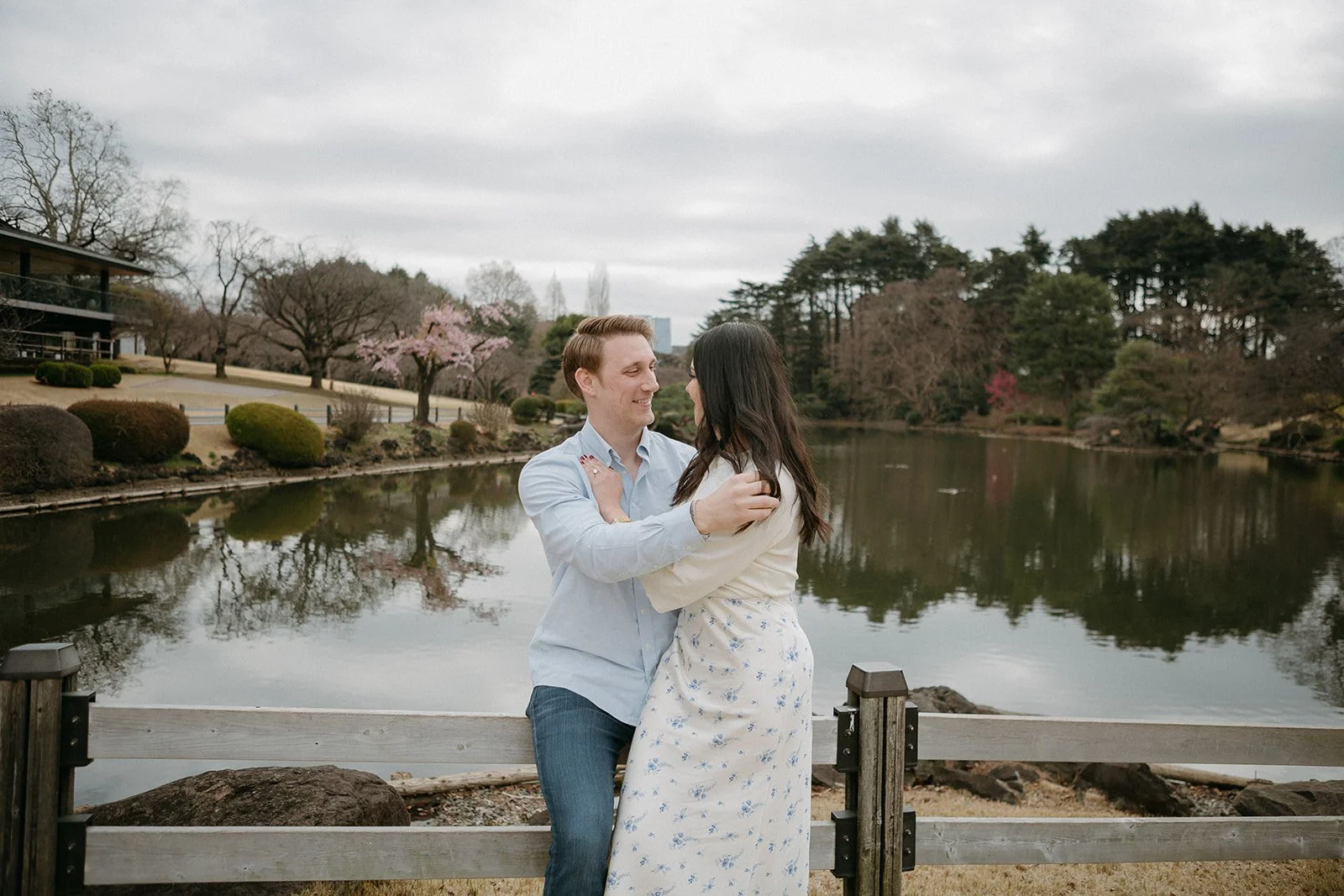 Catching Early Cherry Blossoms in a Tokyo Proposal