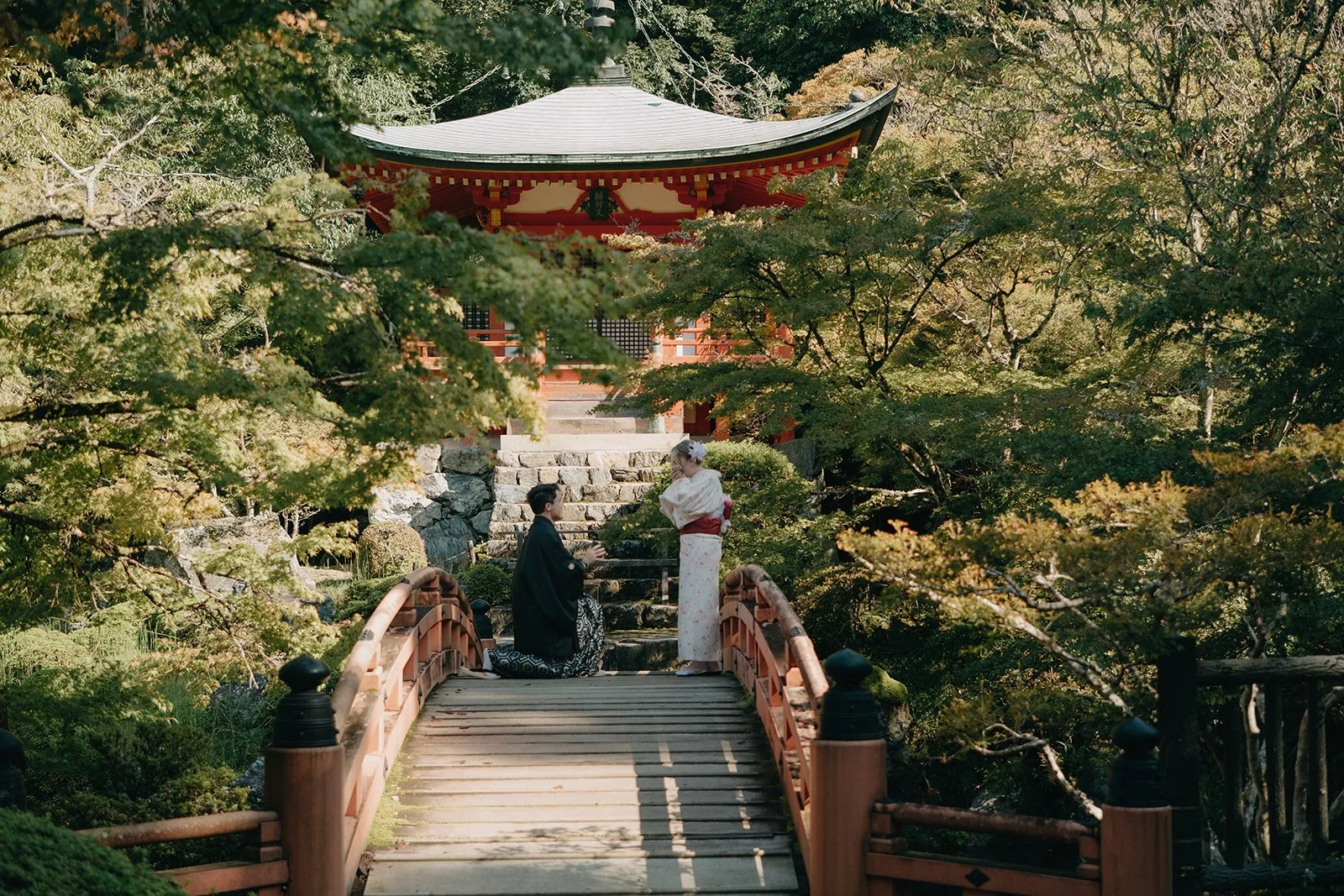 A Beautiful Kimono Proposal Morning in Kyoto
